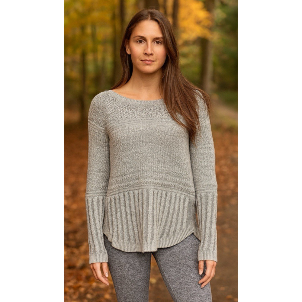 Athleta‎ Womens Borealis Cable Knit Sweater Size M Merino Wool Blend Pullover